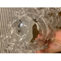 VTG LALIQUE Crystal CHAMPS ELYSEES Oval Shaped Leaf Centerpiece Bowl SIGNED 18"L