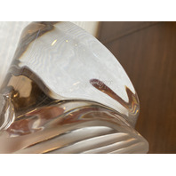 LARGE/HEAVY LALIQUE Crystal Frosted Crystal Cockatoo Sculpture SIGNED 11.5"H