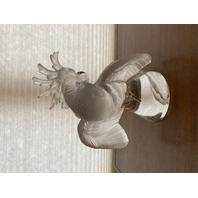 LARGE/HEAVY LALIQUE Crystal Frosted Crystal Cockatoo Sculpture SIGNED 11.5"H