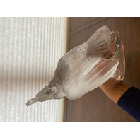 LARGE/HEAVY LALIQUE Crystal Frosted Crystal Cockatoo Sculpture SIGNED 11.5"H