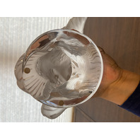 LARGE/HEAVY LALIQUE Crystal Frosted Crystal Cockatoo Sculpture SIGNED 11.5"H