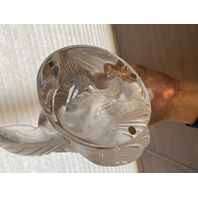 LARGE/HEAVY LALIQUE Crystal Frosted Crystal Cockatoo Sculpture SIGNED 11.5"H