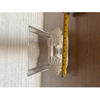 VTG LALIQUE Frosted Crystal VENISE DOUBLE LION HEAD Vase SIGNED 6.25"H FRANCE