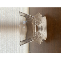 VTG LALIQUE Frosted Crystal VENISE DOUBLE LION HEAD Vase SIGNED 6.25"H FRANCE