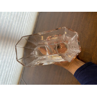 VTG LALIQUE Frosted Crystal VENISE DOUBLE LION HEAD Vase SIGNED 6.25"H FRANCE