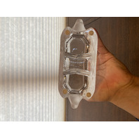 VTG LALIQUE Frosted Crystal VENISE DOUBLE LION HEAD Vase SIGNED 6.25"H FRANCE