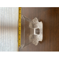 VTG LALIQUE Frosted Crystal VENISE DOUBLE LION HEAD Vase SIGNED 6.25"H FRANCE