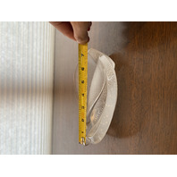 VTG LALIQUE Frosted Crystal PHILIPPINES Leaf Ashtray Bowl 7.25"L SIGNED, FRANCE