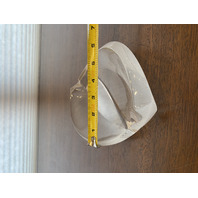 VTG LALIQUE Frosted Crystal PHILIPPINES Leaf Ashtray Bowl 7.25"L SIGNED, FRANCE