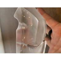 VTG LALIQUE Frosted Crystal PHILIPPINES Leaf Ashtray Bowl 7.25"L SIGNED, FRANCE