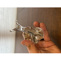 Hand Blown Clear Art Glass Spiral Shell Snail Paperweight 4.5"L