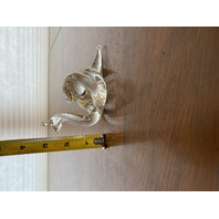 Hand Blown Clear Art Glass Spiral Shell Snail Paperweight 4.5"L