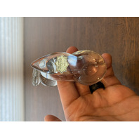 Hand Blown Clear Art Glass Laying Dog Paperweight 3.5"L