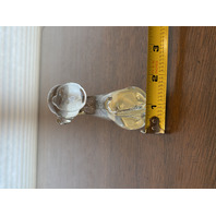 Hand Blown Clear Art Glass Laying Dog Paperweight 3.5"L