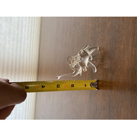 Small Hand Blown Clear Art Glass TRUNK UP Elephant Figurine 3"H