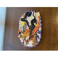 Fitz & Floyd WITCH HAZEL Black Cat Platter W/BOX HALLOWEEN Theme 15"L