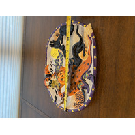 Fitz & Floyd WITCH HAZEL Black Cat Platter W/BOX HALLOWEEN Theme 15"L