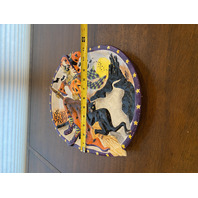 Fitz & Floyd WITCH HAZEL Black Cat Platter W/BOX HALLOWEEN Theme 15"L