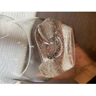 VTG STEUBEN Crystal Oceana Bowl W/Bubbles By DAVID BOWLER SIGNED 7.5"H