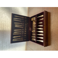 ANTIQUE 71 PIECE ONEIDA COMMUNITY ADAM SILVERPLATE Flatware Set 1917