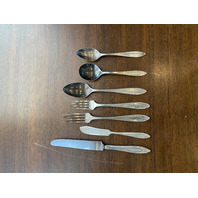 ANTIQUE 71 PIECE ONEIDA COMMUNITY ADAM SILVERPLATE Flatware Set 1917