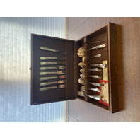 54 PIECE WM ROGERS IS MARY LOU/DEVONSHIRE SILVERPLATE Flatware Set MONOGRAM