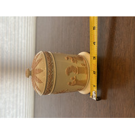 RARE VTG Wedgwood Queensware Pink On Cream Neoclassical Scene Lidded Jar 4.75"H