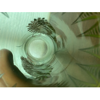 VTG ART NOUVEAU Green W/Gold Floral Etched Pattern Art Glass Vase 13.25"H