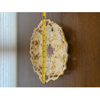 ANTIQUE MEISSEN Floral Pained Gold & White Gilt Decorative Bowl 12"L