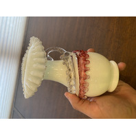 ANTIQUE UV REACTIVE Stevens & Williams Jack In The Pulpit Art Glass Vase 7.25"H