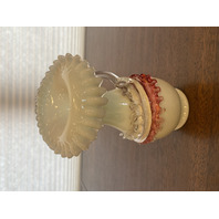 ANTIQUE UV REACTIVE Stevens & Williams Jack In The Pulpit Art Glass Vase 7.25"H