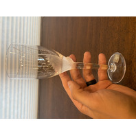 SET(8) VTG LALIQUE Crystal "ANGEL FACE/WINGS" Champagne Glasses 8"H SIGNED