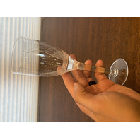 SET(8) VTG LALIQUE Crystal "ANGEL FACE/WINGS" Champagne Glasses 8"H SIGNED