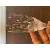 SET(8) VTG LALIQUE Crystal "ANGEL FACE/WINGS" Champagne Glasses 8"H SIGNED