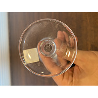 SET(8) VTG LALIQUE Crystal "ANGEL FACE/WINGS" Champagne Glasses 8"H SIGNED