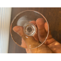 SET(8) VTG LALIQUE Crystal "ANGEL FACE/WINGS" Champagne Glasses 8"H SIGNED