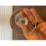 SET(8) VTG LALIQUE Crystal "ANGEL FACE/WINGS" Champagne Glasses 8"H SIGNED