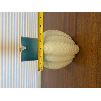 ANTIQUE Blue & White Zig Zag Mother Of Pearl Satin Glass Pitcher 8.5"H