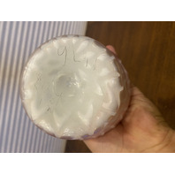 PAIR Of ANTIQUE Pink Satin MOTHER OF PEARL Ruffled Rim Glass Pitchers 9.75"H