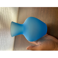 PAIR Of VTG Blue MARY GREGORY Westmoreland Child Fishing Vases SIGNED 7"H