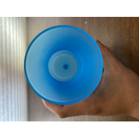 PAIR Of VTG Blue MARY GREGORY Westmoreland Child Fishing Vases SIGNED 7"H