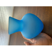 PAIR Of VTG Blue MARY GREGORY Westmoreland Child Fishing Vases SIGNED 7"H