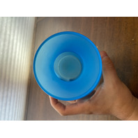 PAIR Of VTG Blue MARY GREGORY Westmoreland Child Fishing Vases SIGNED 7"H