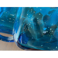 VTG Blue/Turquoise  MARY GREGORY Woman In Nature Pitcher HAND PAINTED 9.25"H