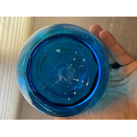 VTG Blue/Turquoise  MARY GREGORY Woman In Nature Pitcher HAND PAINTED 9.25"H