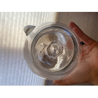 VTG Clear MARY GREGORY Nature Scene Glass Pitcher HAND PAINTED 9"H