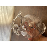 VTG Clear MARY GREGORY Nature Scene Glass Pitcher HAND PAINTED 9"H