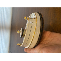 ANTIQUE Porcelain Floral HANDPAINTED Inkstand W/Gold Trim 7"L