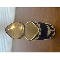 RARE VTG WEDGWOOD Jasperware Cobalt Blue Grapes/Cupids Lidded Syrup Pitcher 7"H