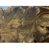 Valpeltro Pewter Leaf Design Serving Platter 15"L MADE IN ITALY